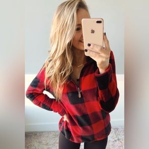 1/4 zip cozy soft fleece pullover